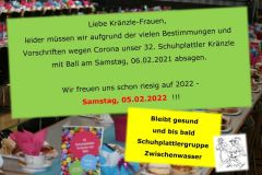 2021-02-06 Absage Kraenzle mit Ball