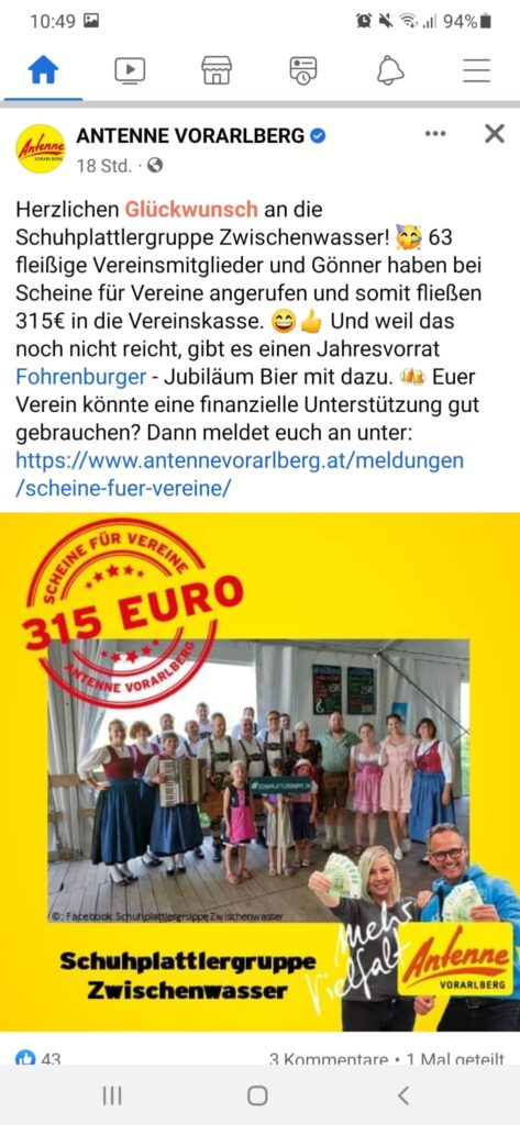 2022-10-07 … Gewinn Antenne Vorarlberg